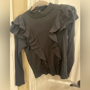 Veronica Beard cotton top in black faded color size medium